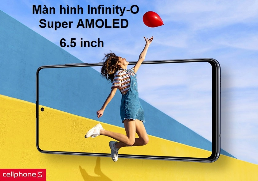 Samsung A51 được trang bị màn hình 6.5 inch Full HD+ Super AMOLED và thiết kế màn hình vô cực