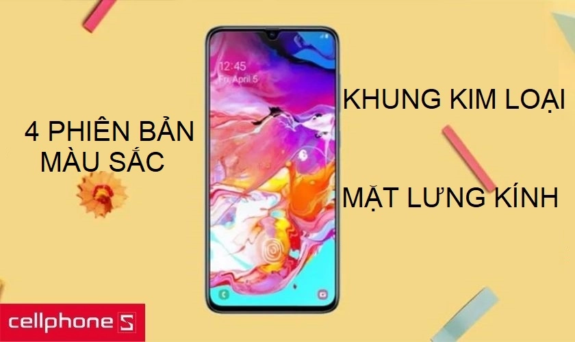 Thiết kế khung kim loại chắc chắn kết hợp với mặt lưng kính cùng 4 phiên bản màu sắc