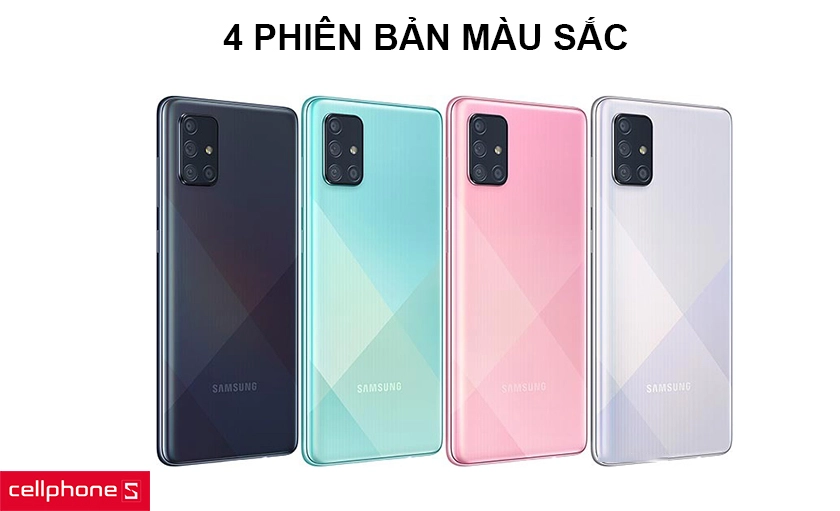 Galaxy A71 sẽ được bán với 4 phiên bản màu sắc