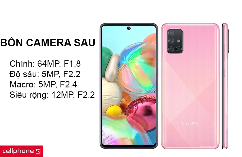Bộ bốn camera sau với camera chính 64MP