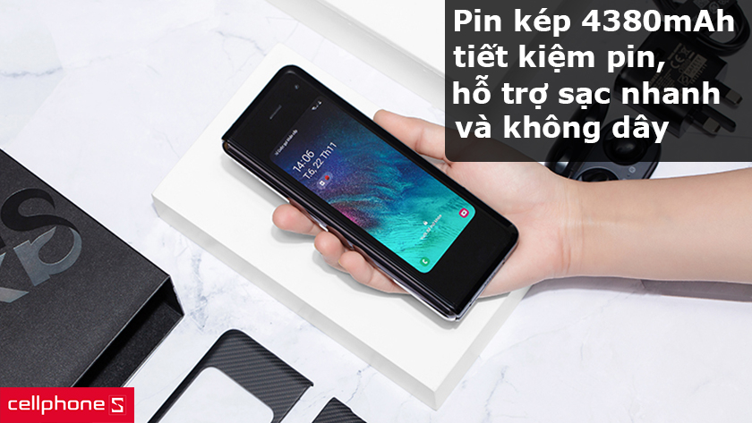 Viên pin kép 4380mAh tiết kiệm năng lượng, hỗ trợ sạc nhanh và không dây