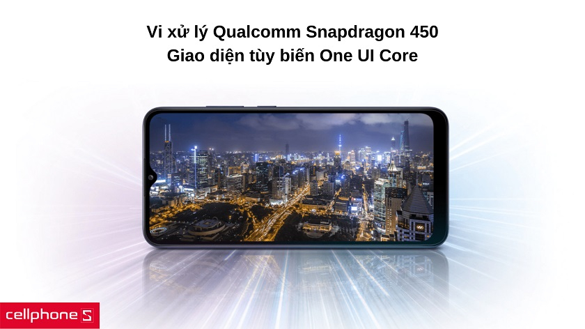Hiệu năng gaming mượt mà với Snapdrafon 450, tùy biến thỏa thích với One UI Core