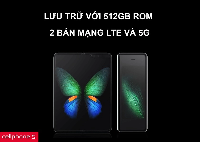 Lưu trữ lớn với 512GB Rom cùng 2 phiên bản LTE và 5G