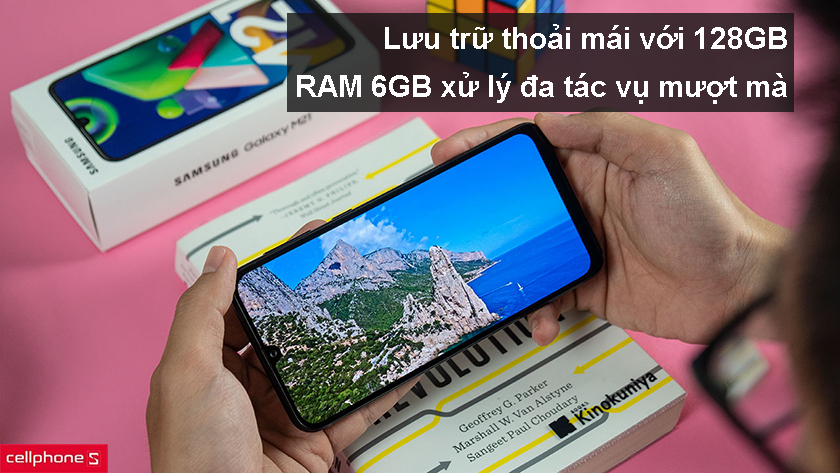 Lưu trữ thoải mái với 128GB bộ nhớ trong, đa tác vụ mạnh mẽ với 6GB RAM