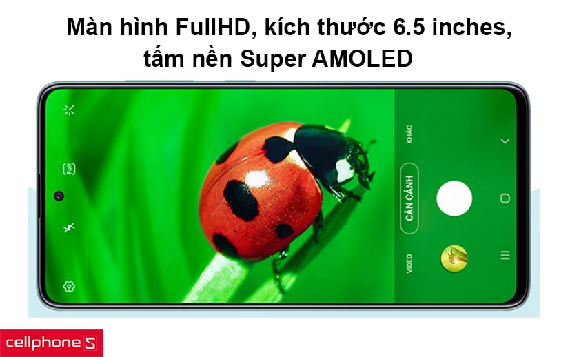 Màn hình FullHD, kích thước 6.5 inches, tấm nền Super AMOLED