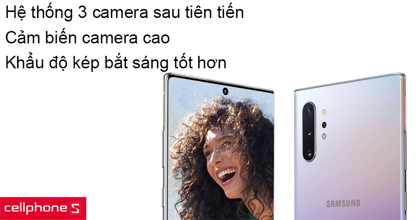 Cụm 3 camera sau độ cảm biến cao, khẩu độ kép f/1.5 và f/2.4