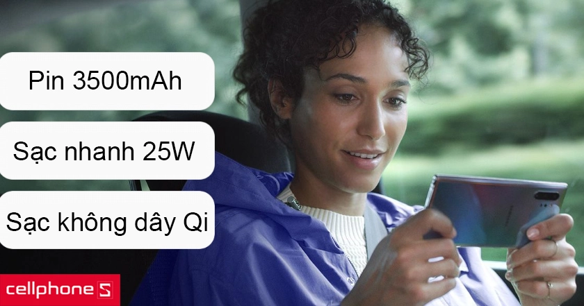Pin 3500mAh tích hợp công nghệ sạc nhanh và tính năng chia sẻ pin không dây