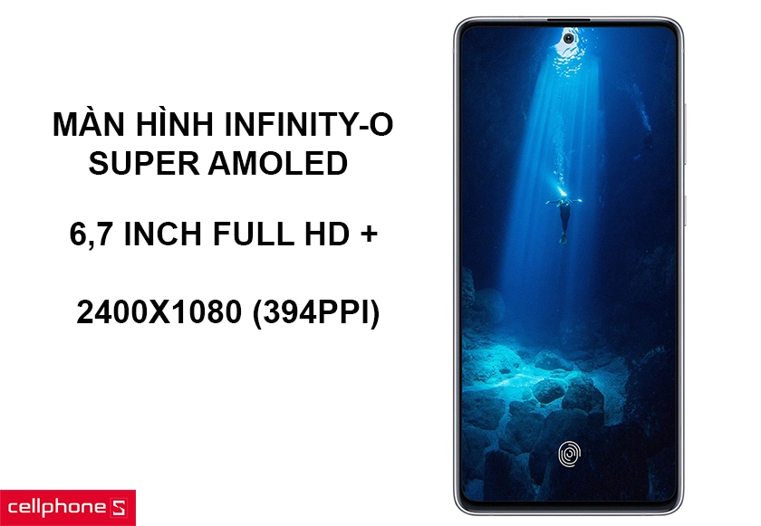 Màn hình phẳng cùng tấm nền Super AMOLED cho hình ảnh sắc nét