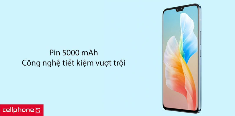 Dung lượng pin lớn tới 5000mAh, chế độ tiết kiệm pin độc đáo