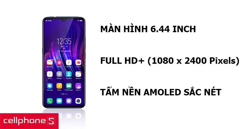 Màn hình 6.44 inch, độ phân giải Full HD+ sắc nét