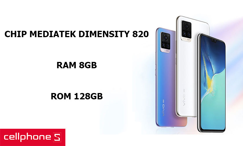 Chip MediaTek Dimensity 820 mạnh mẽ, Ram 8GB ấn tượng