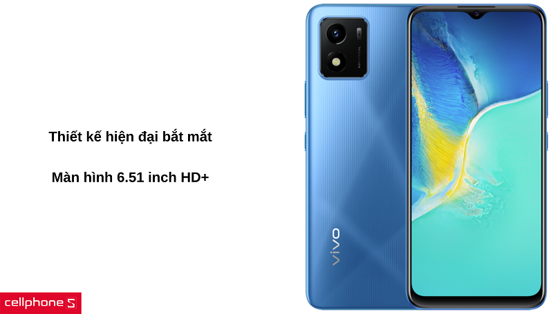 Đánh giá thiết kế  Vivo Y02s: Thiết kế Vivo Y02s hiện đại bắt mắt với màn hình 6.5 inch HD Plus