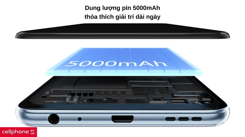 Sử dụng ngày dài với pin lớn 5000mAh