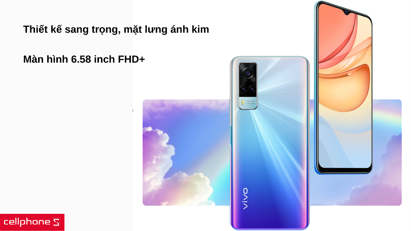 Thiết kế ánh kim sang trọng, màn hình 6.58 inch rộng lớn