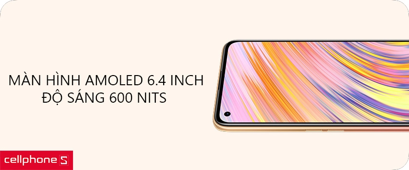 Màn hình Samsung AMOLED 6.4 inch với độ sáng cao