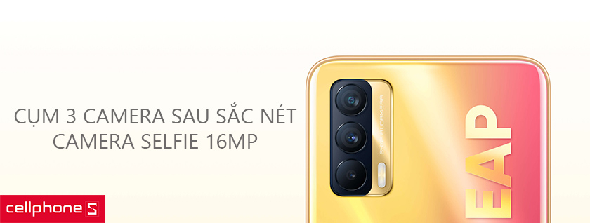 Cụm 3 camera sau sắc nét cùng camera selfie 16MP