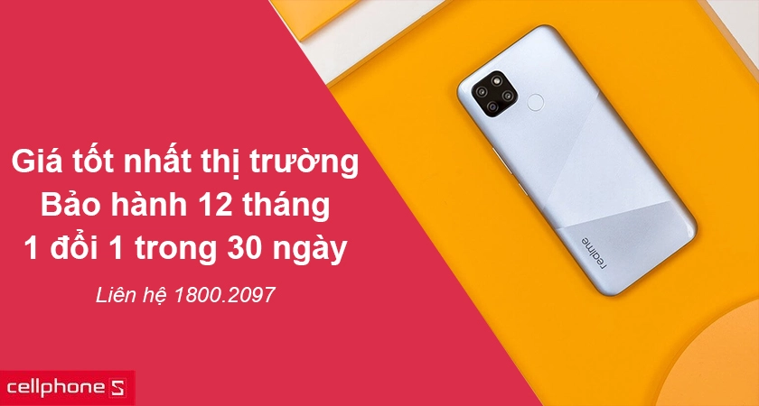 Mua ngay Realme V3 chính hãng, giá rẻ tại hệ thống bán lẻ CellphoneS