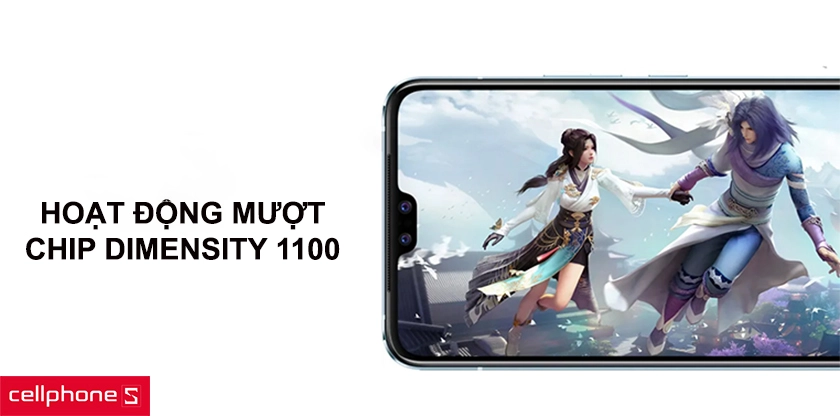 Hoạt động mượt mà với chip Dimensity 1100