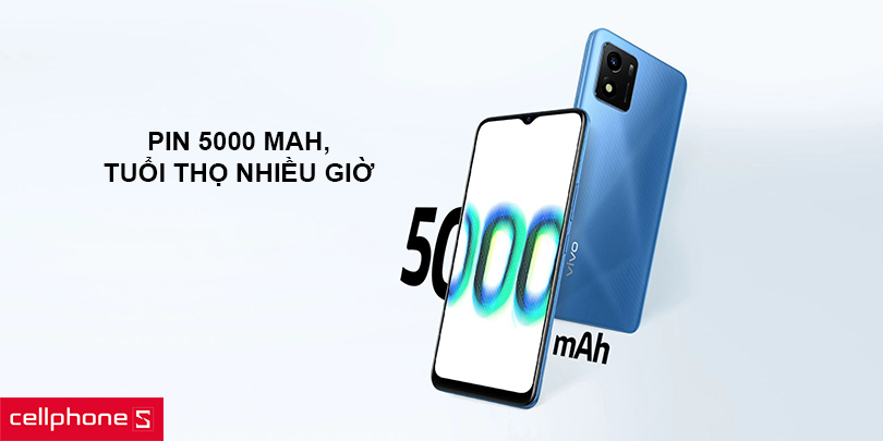 Pin 5000 mAh, tuổi thọ nhiều giờ