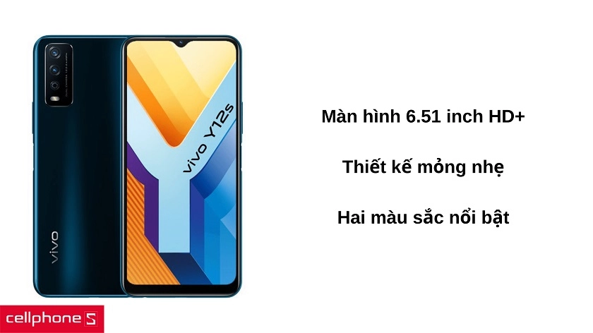 Màn hình 6.51 inch HD+ với kính cường lực sang trọng