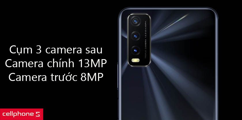 Cụm 3 camera sau, camera chính 13MP, camera trước 8MP
