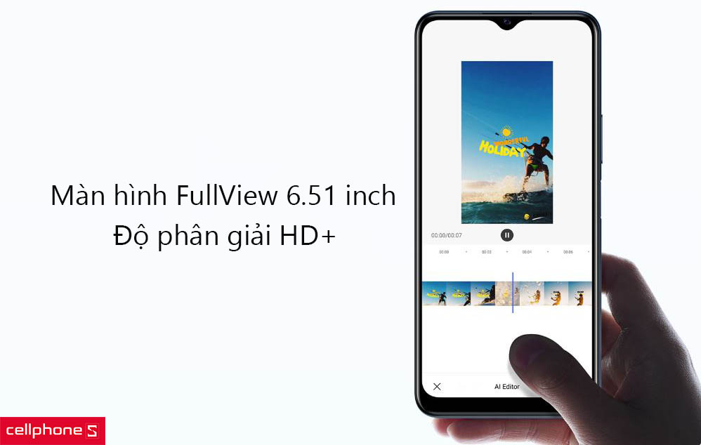 Màn hình FullView 6.51 inch, hiển thị nhiều màu sắc