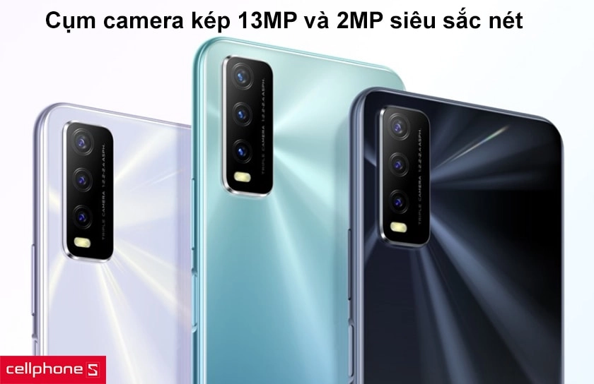 Cụm camera kép 13MP và 2MP siêu sắc nét, camera selfie 8MP