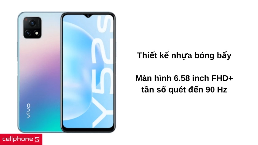 Thiết kế màu sắc bóng bẩy, màn hình 6.58 inch 90 Hz viền mỏng