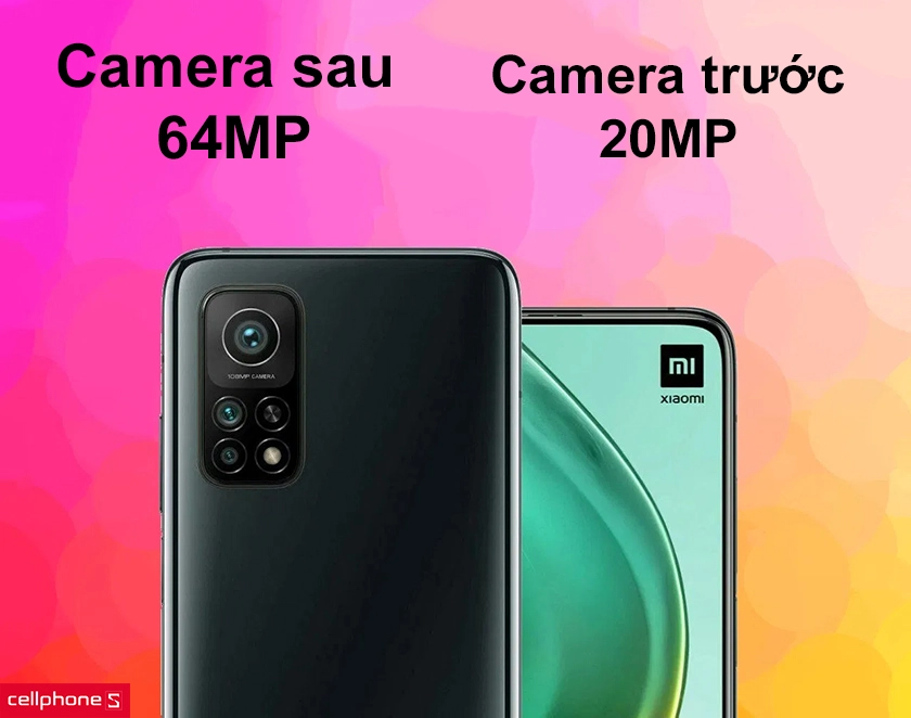 Camera sau có độ phân giải lên đến 64MP, camera trước 20MP