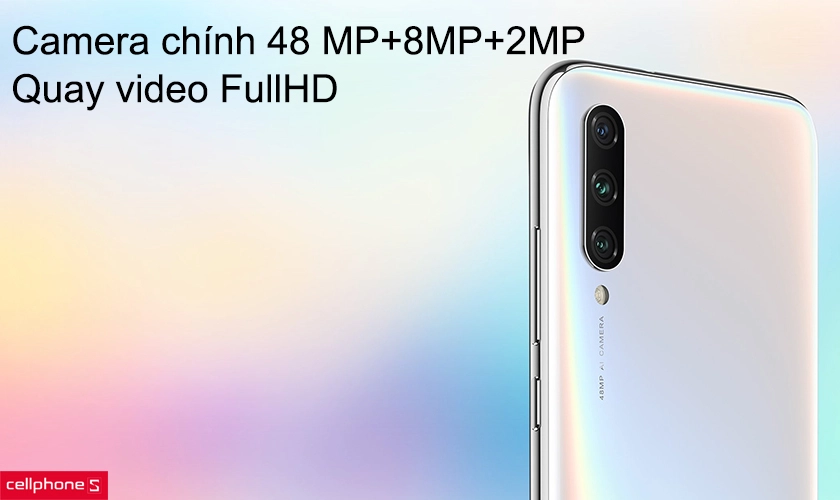 Camera chính 48 MP +8MP + 2MP, quay video FullHD
