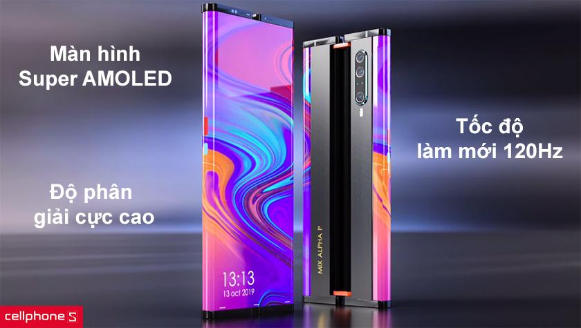 Màn hình Super AMOLED 16 triệu màu, tốc độ làm mới 120Hz