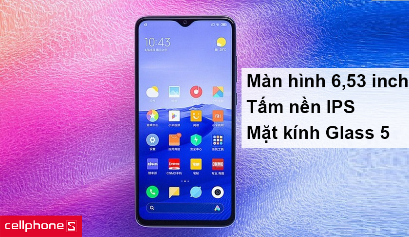 Màn hình IPS LCD sắc nét, mặt kính Glass 5 bền bỉ