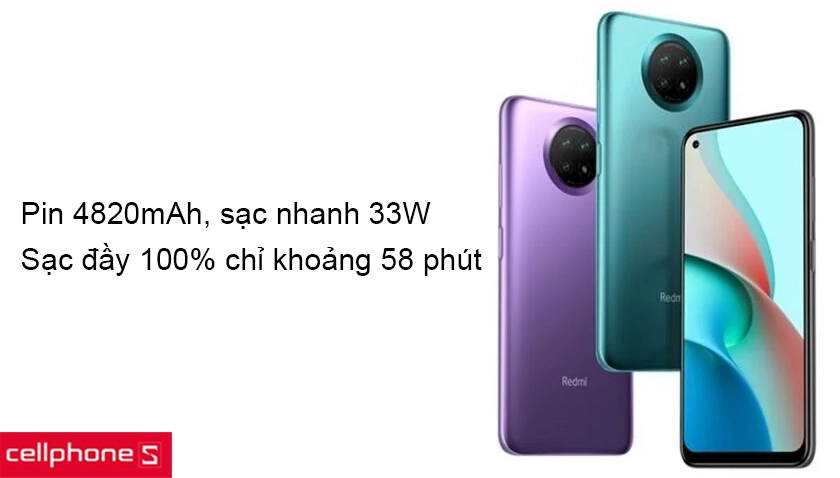 Pin Li-Po 4820mAh hỗ trợ sạc nhanh 33W thoải mái sử dụng liên tục