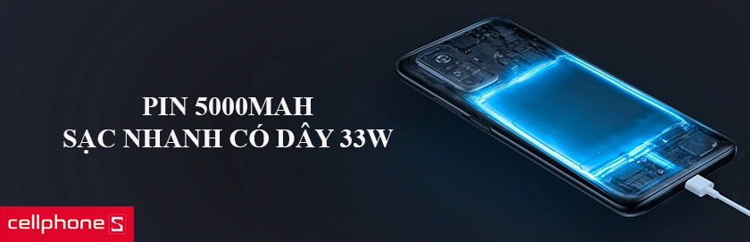 Bảo mật vân tay dưới màn hình cao cấp cùng khả năng duy trì sử dụng với pin 5260mAh