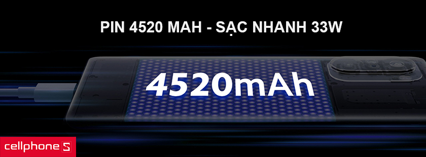 Pin 4520 mAh thoải mái sử dụng