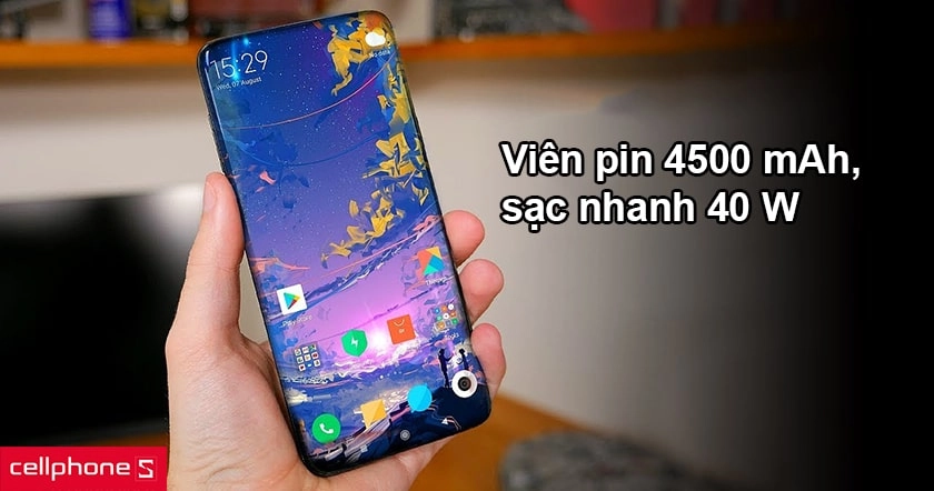 Viên pin 4500 mAh, sạc nhanh 40 W