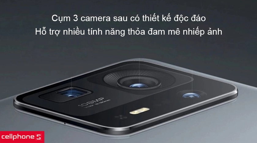 Cụm camera thiết kế ấn tượng với 3 ống kính, camera selfie ẩn dưới màn hình tân tiến
