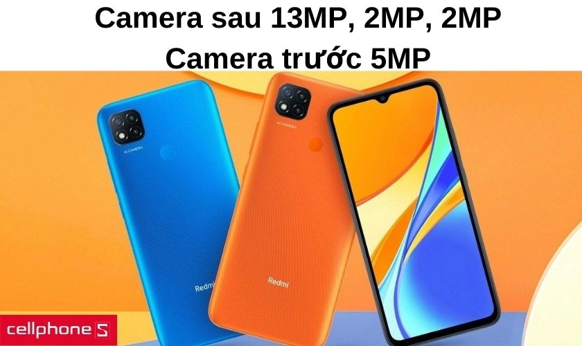 Bộ ba camera sau với cảm biến chính 13MP và camera selfie 5MP