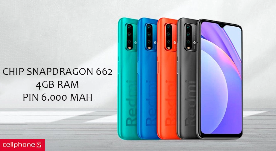 Chip xử lý Snapdragon 662, 4GB RAM, pin 6.000 mAh