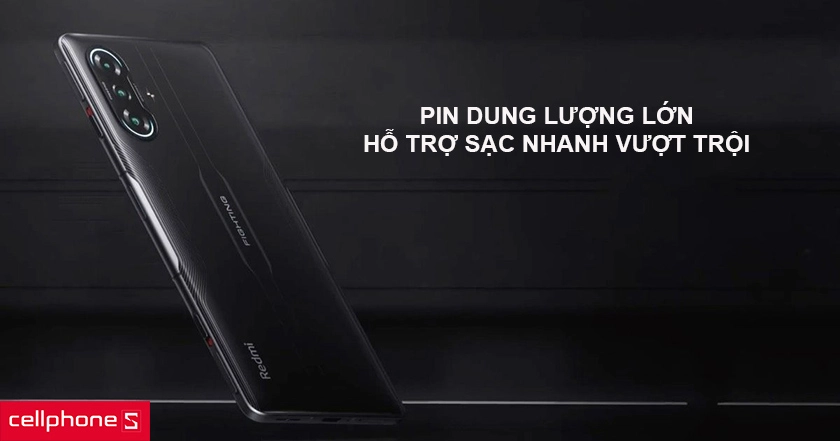 Pin dung lượng lớn, hỗ trợ sạc nhanh vượt trội