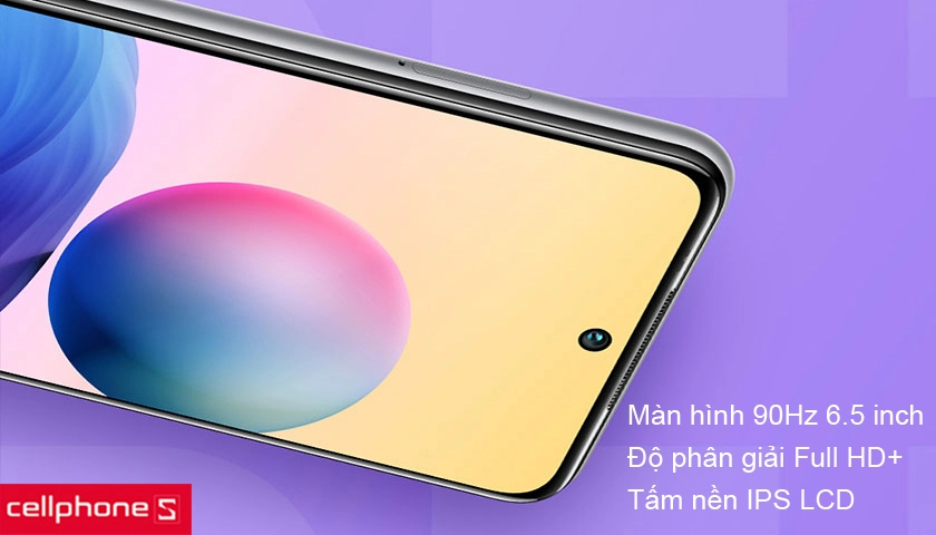 Màn hình 6.5 inch tần số 90Hz mượt mà, độ phân giải Full HD+ sắc nét