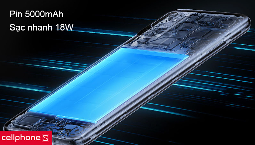 Pin “khủng” 5000mAh chinh phục trải nghiệm suốt ngày dài