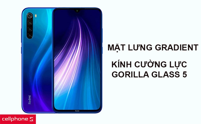 Thiết kế mặt lưng gradient, kính cường lực Gorilla Glass bền bỉ