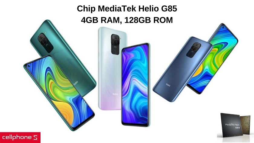 Vi xử lý Helio G85 với 4GB RAM & 128GB bộ nhớ trong thỏa sức giải trí & làm việc