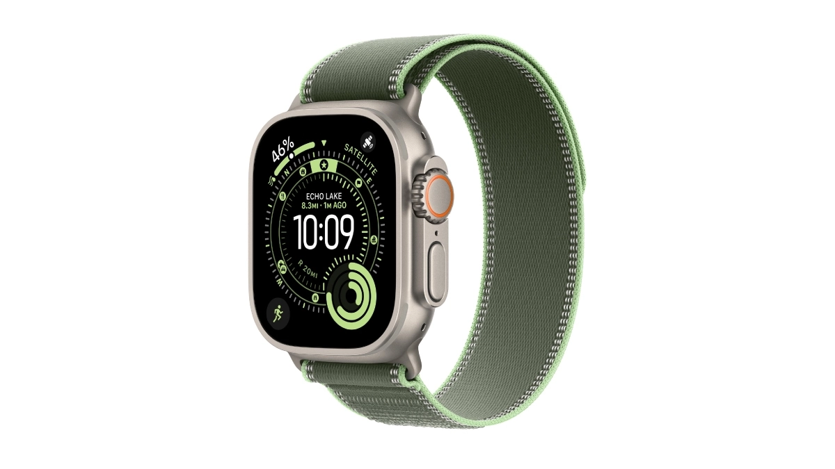 Tương thích Dây đeo Apple Watch Trail Loop 44/45/46/49mm M/L Black Titanium Finish