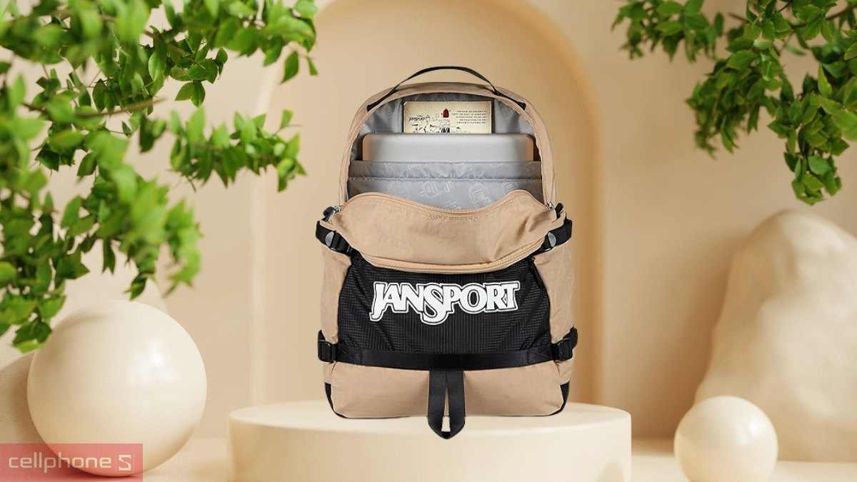 Ngăn chứa rộng rãi của DRS Balo JanSport (USA) Small Seattle Pack 27L Travertine Xám