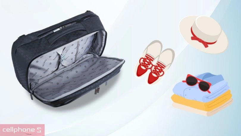 Không gian chứa đồ của balo laptop Sakos Mighty 15.6 inch SBV166N