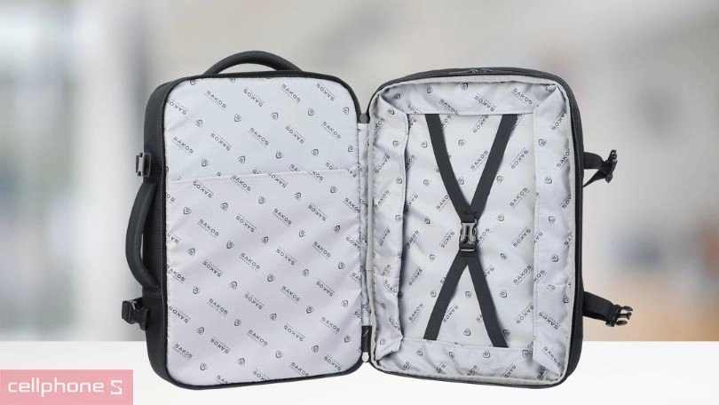 Kích thước ngăn chứa và các tính năng đi kèm của balo laptop Sakos Plena 15.6 inch SBV172N