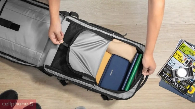 Dung tích balo laptop Tomtoc Navigator Travel Backpack T67M1D1 17 inch