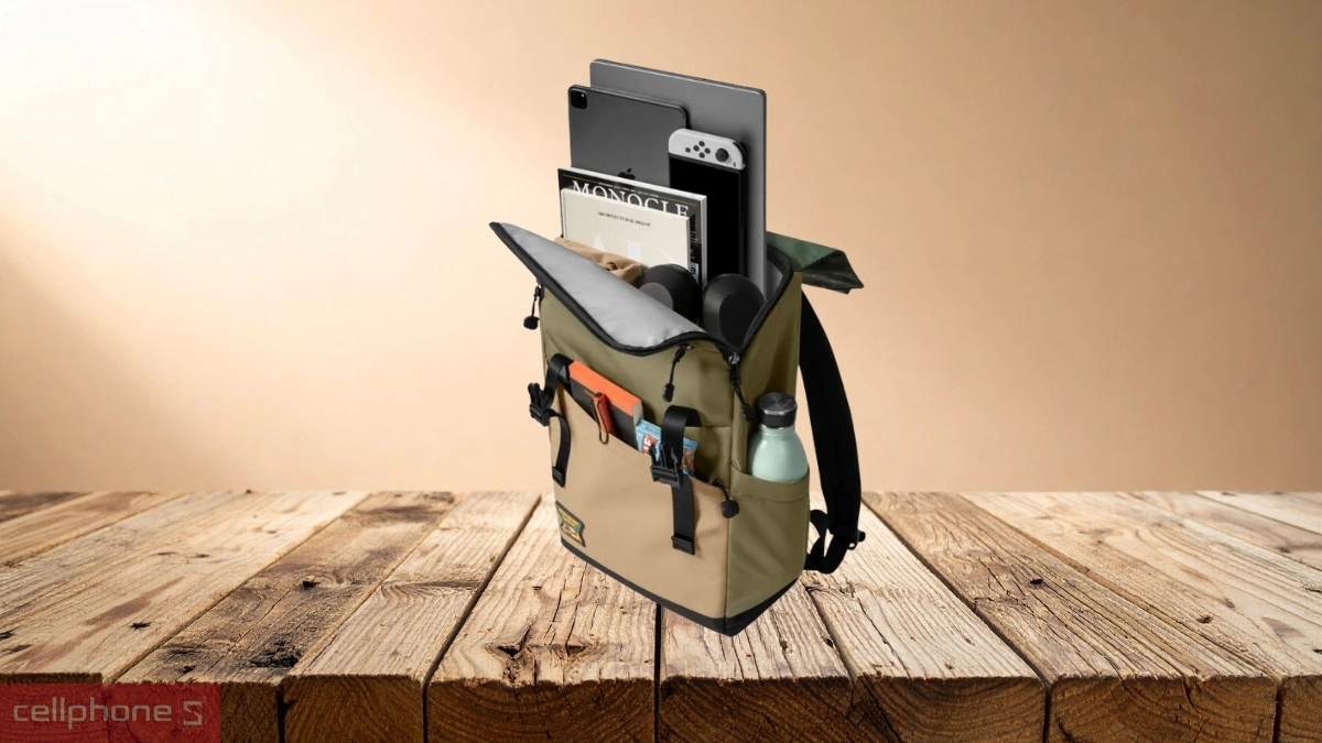 Ngăn chứa đồ balo laptop Tomtoc Slash Flip Rucksack 18L 16 inch T64M1T1GC